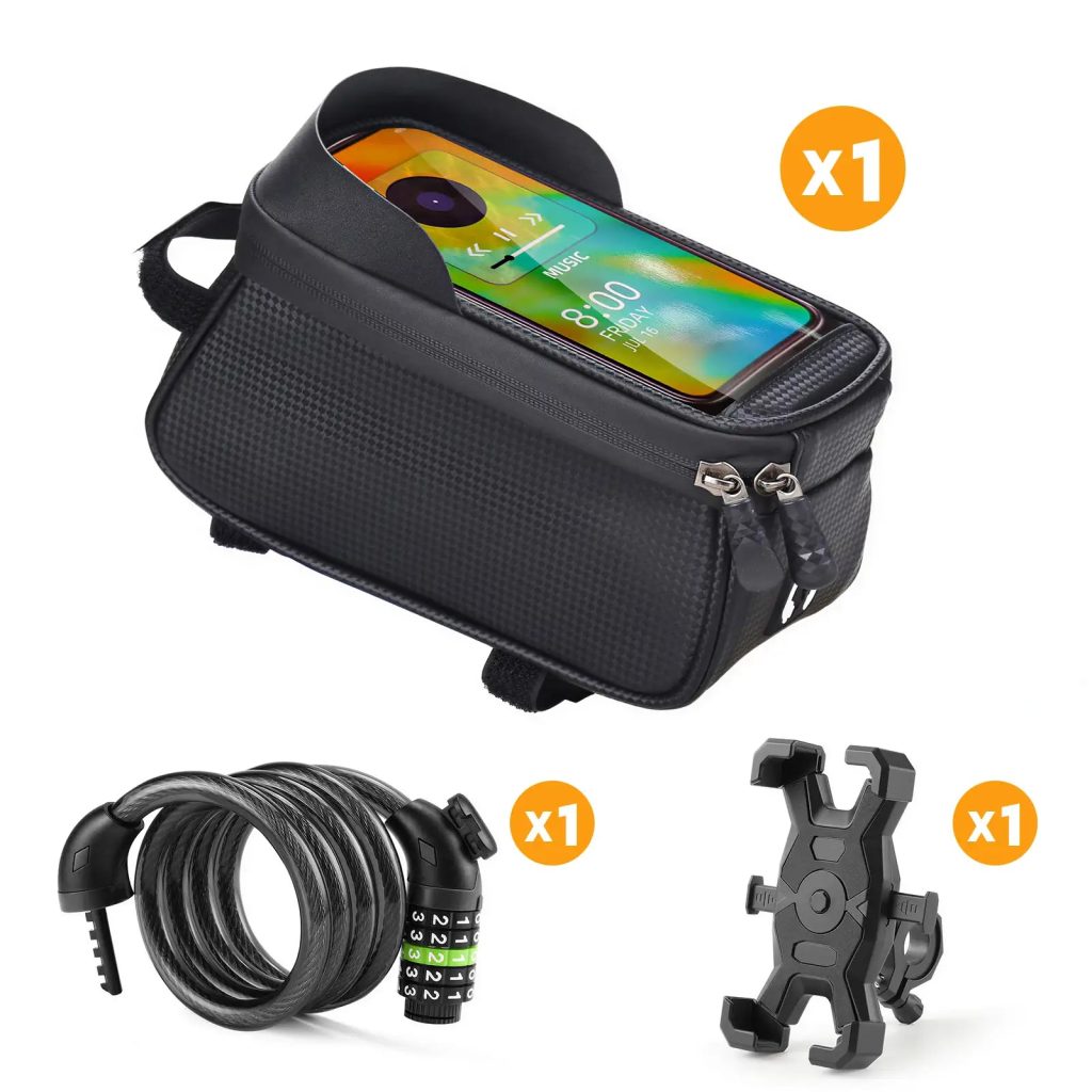 TST®Handlebar Bag + Phone Holder + Bike Lock Set